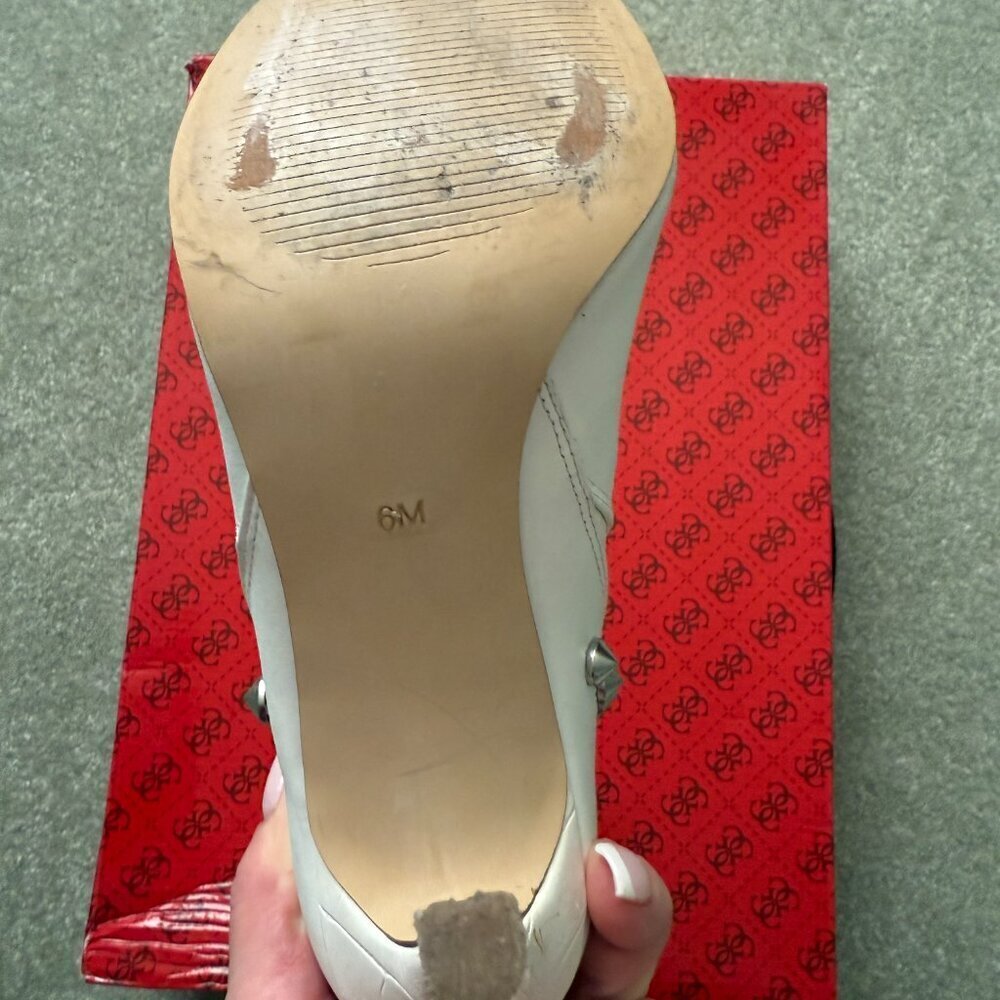 Guess GW Nyx White Multi Leather Studded Boots - Size 6M - Picture 9 of 11